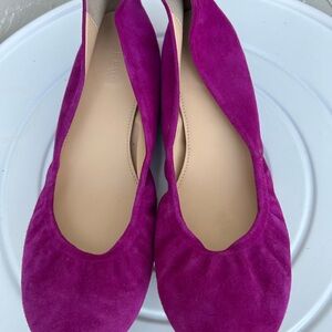 J.Crew CeCe ballet flats in a vibrant purple or magenta suede Size 7